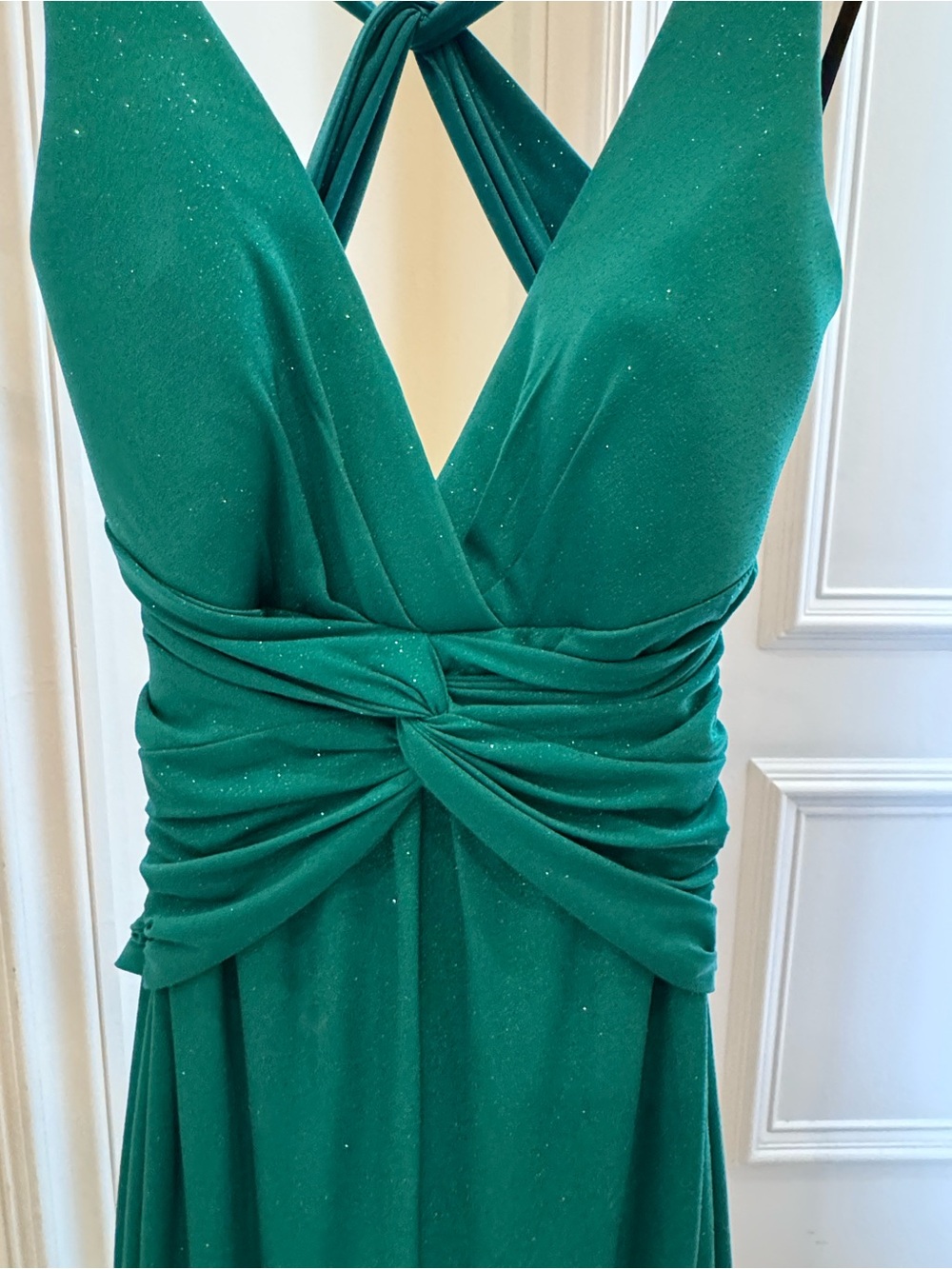 Laundry By Shelli Segal Emerald Green One-Shoulder Evening Dress